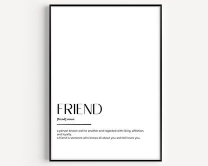 Friend Definition Print - Magic Posters