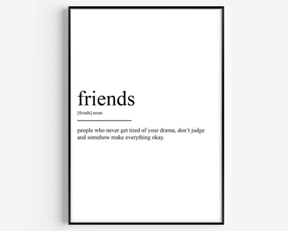 Friends Definition Print - Magic Posters