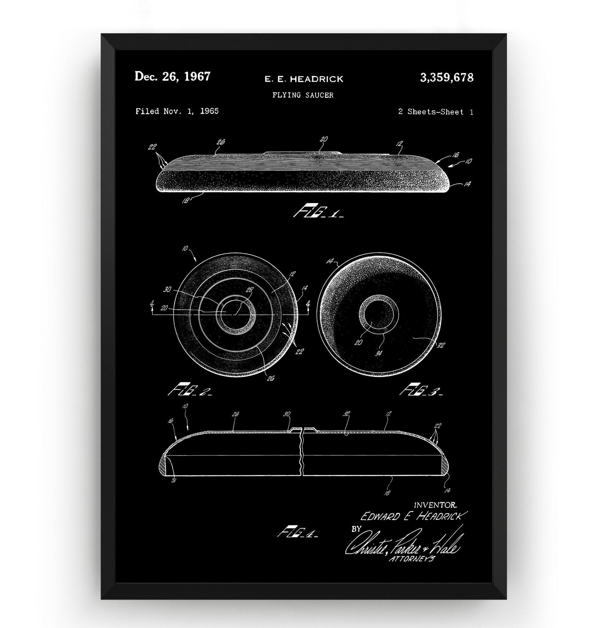 Frisbee 1967 Patent Print - Magic Posters