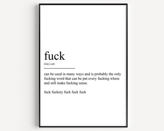 Fuck Definition Print - Magic Posters