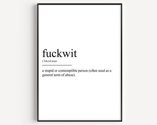 Fuckwit Definition Print - Magic Posters