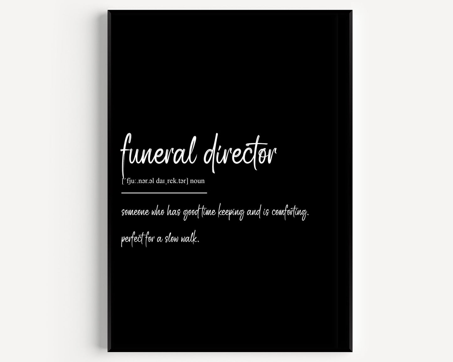 Funeral Director Definition Print - Magic Posters