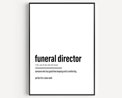 Funeral Director Definition Print - Magic Posters