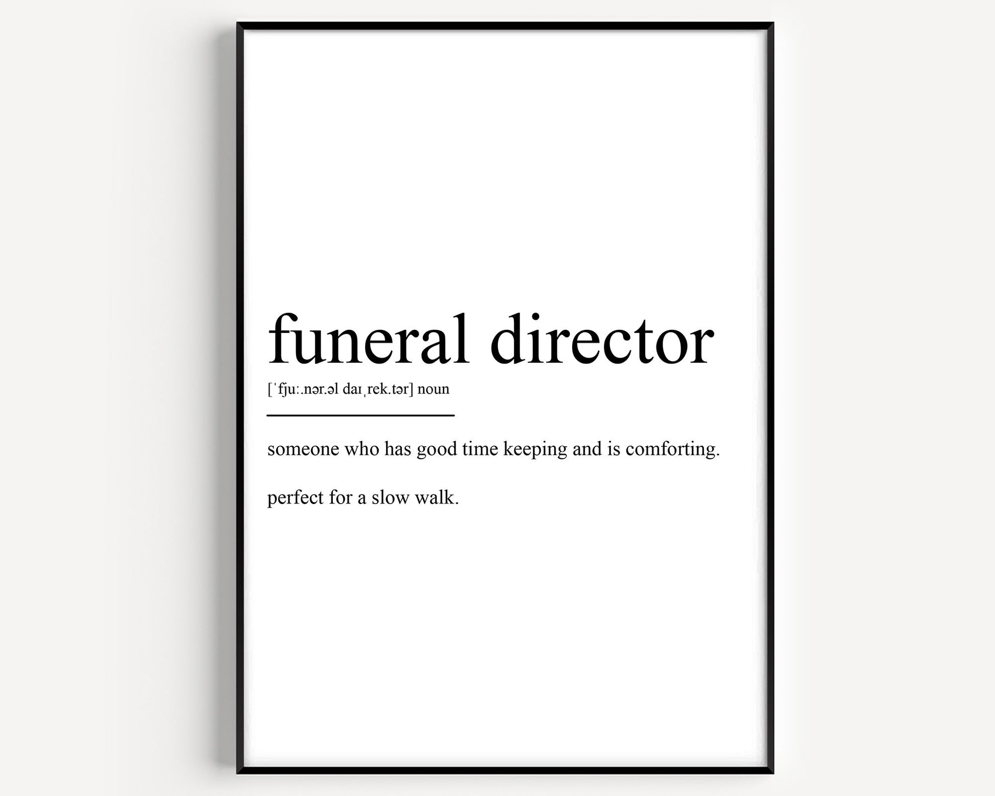 Funeral Director Definition Print - Magic Posters