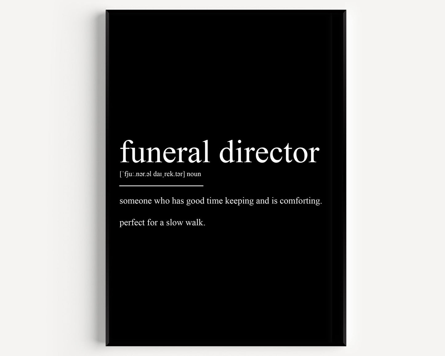 Funeral Director Definition Print - Magic Posters