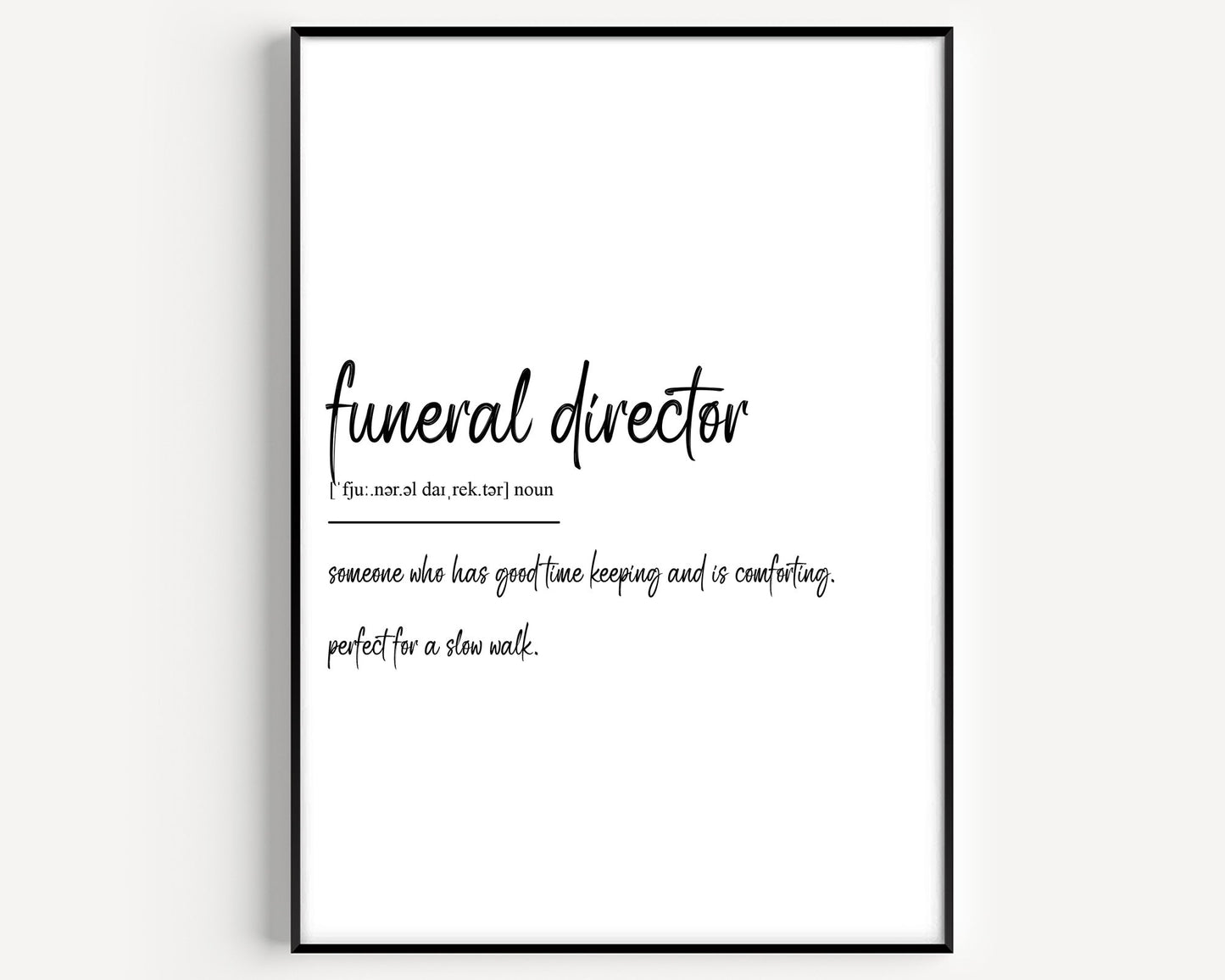 Funeral Director Definition Print - Magic Posters