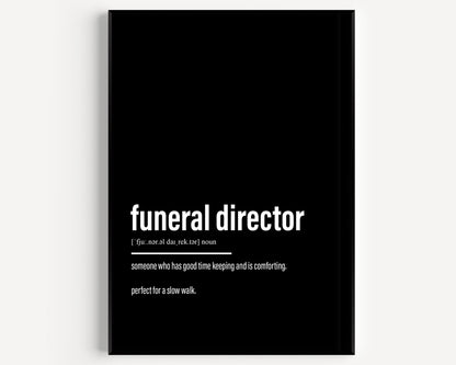 Funeral Director Definition Print - Magic Posters