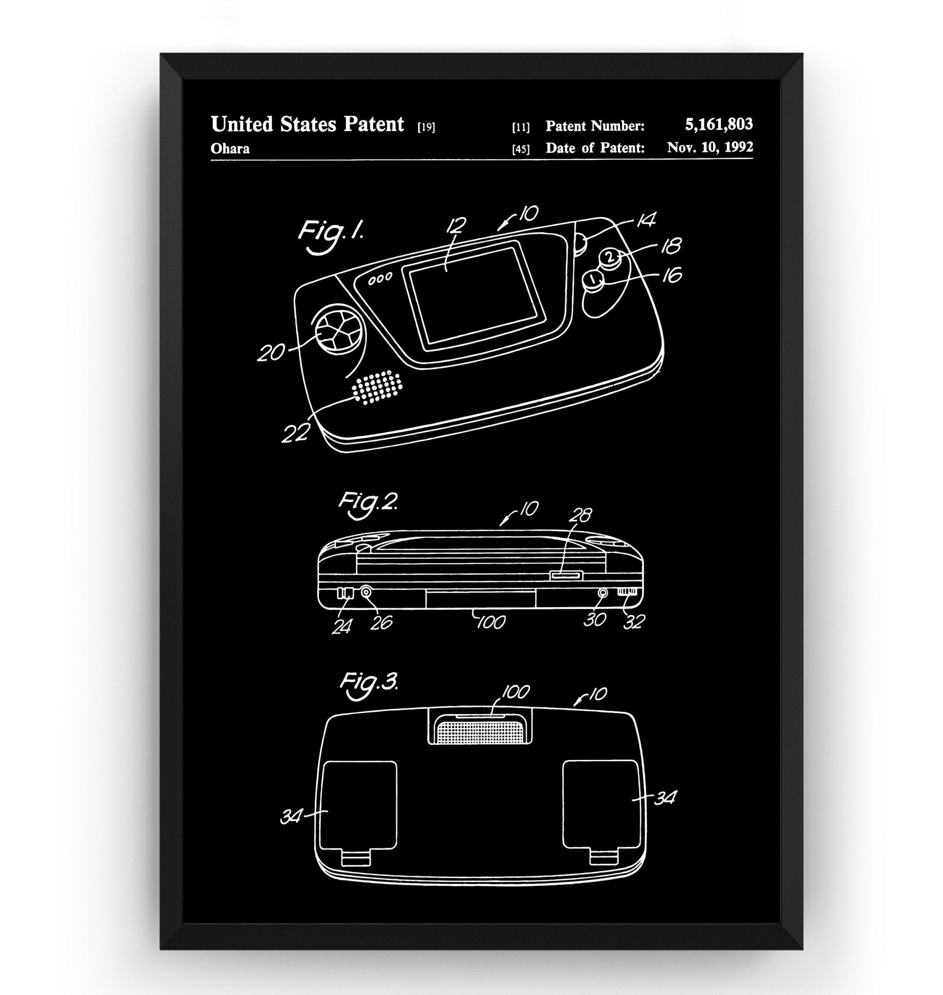 Game Gear Patent Print - Magic Posters