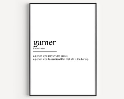 Gamer Definition Print - Magic Posters