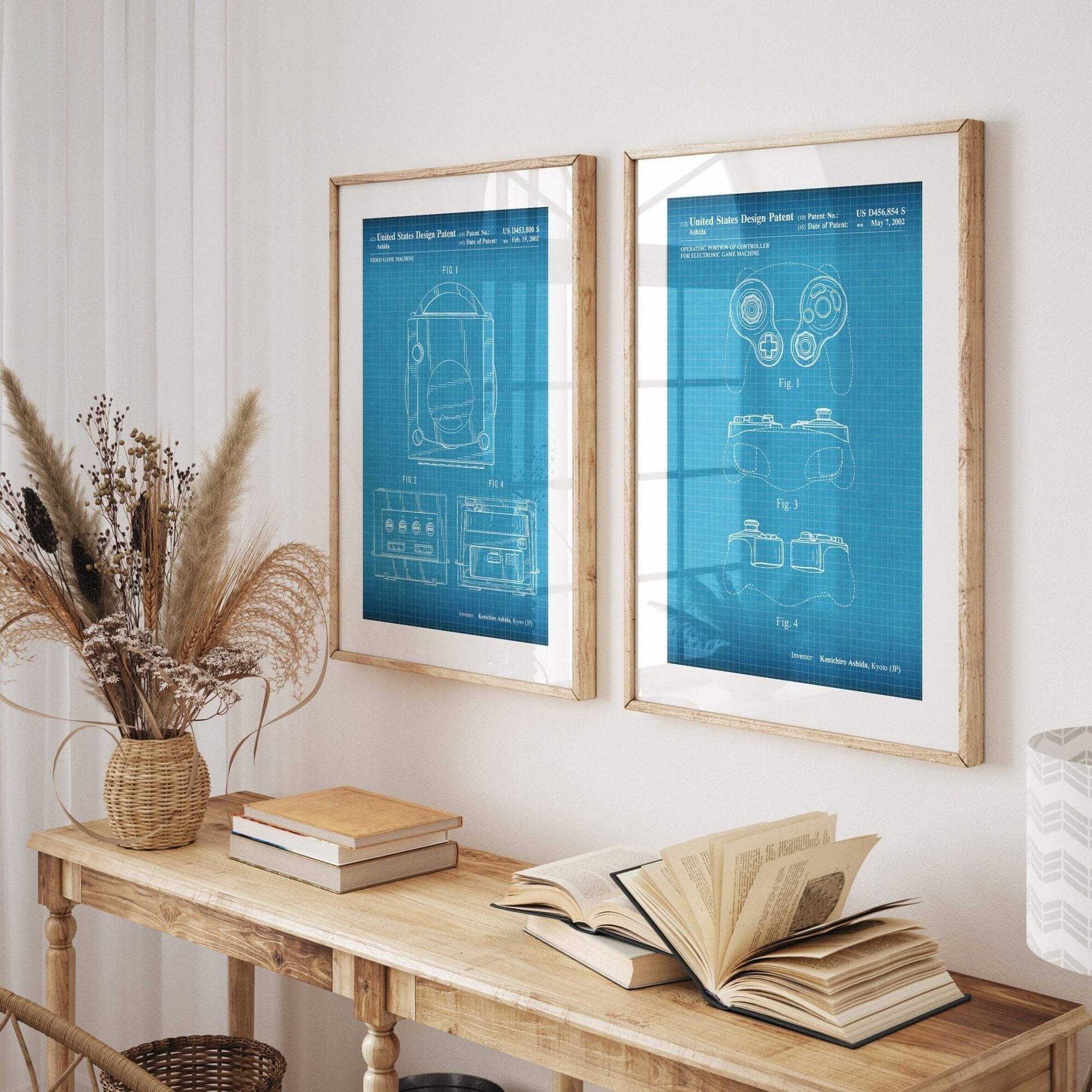 Games Console And Controller Set Of 2 Patent Prints - Magic Posters