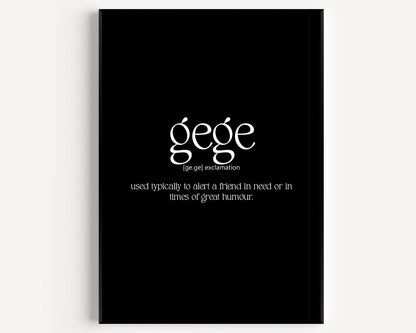 Gege Definition Print - Magic Posters