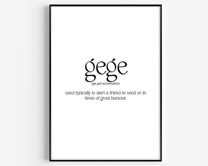 Gege Definition Print - Magic Posters