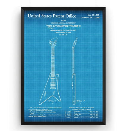 Gibson Moderne Guitar 1958 Patent Print - Magic Posters