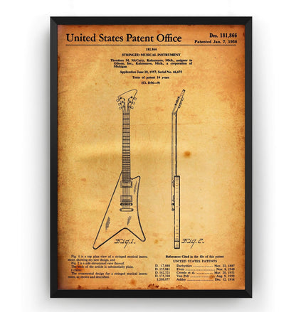 Gibson Moderne Guitar 1958 Patent Print - Magic Posters