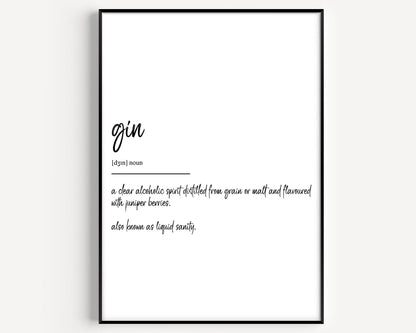 Gin Definition Print - Magic Posters