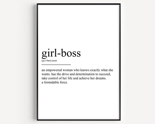 Girl Boss Definition Print - Magic Posters