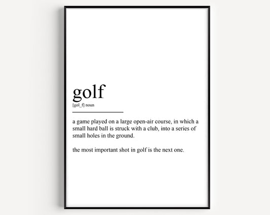 Golf Definition Print - Magic Posters