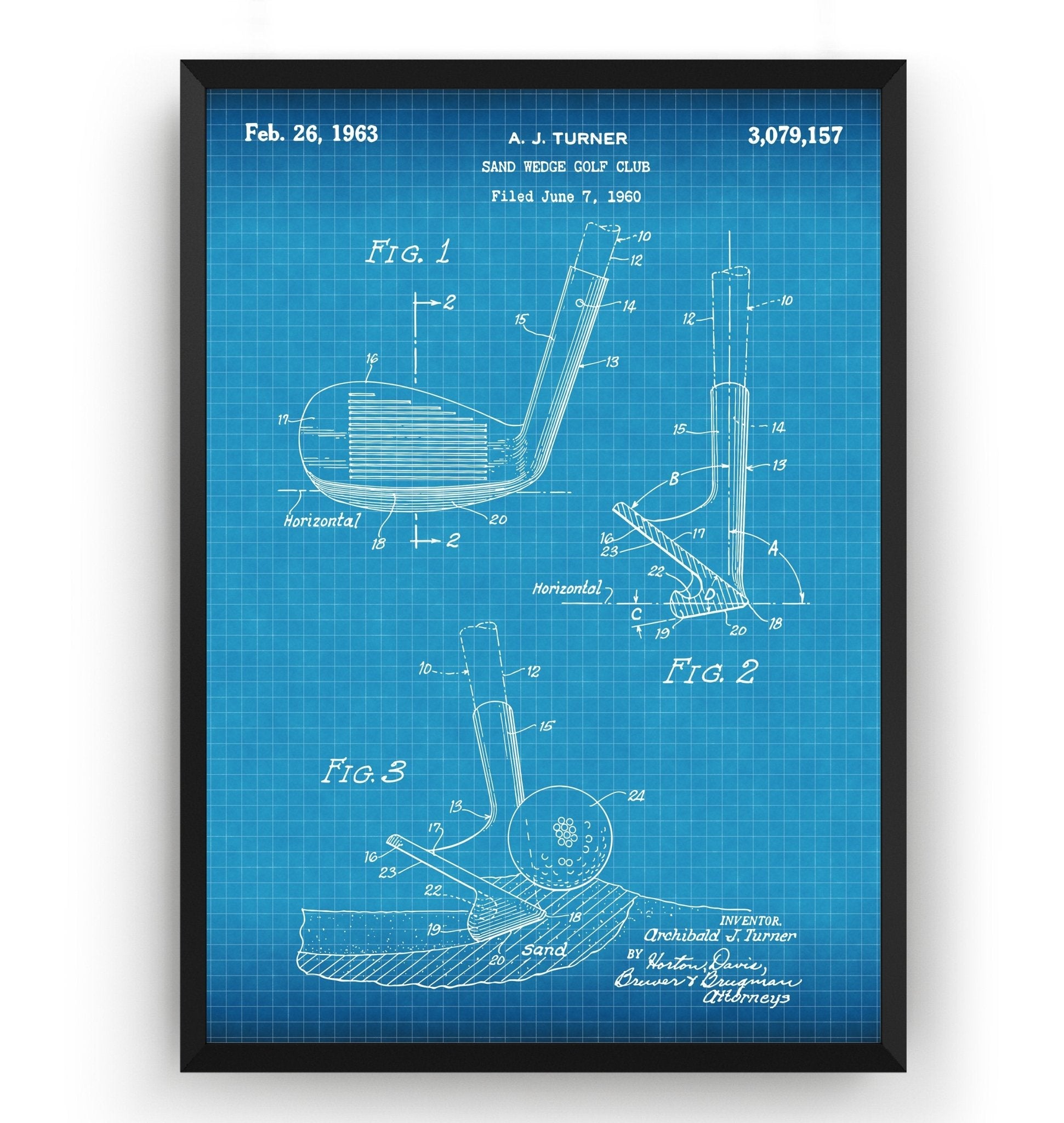 Golf Sand Wedge 1963 Patent Print - Magic Posters