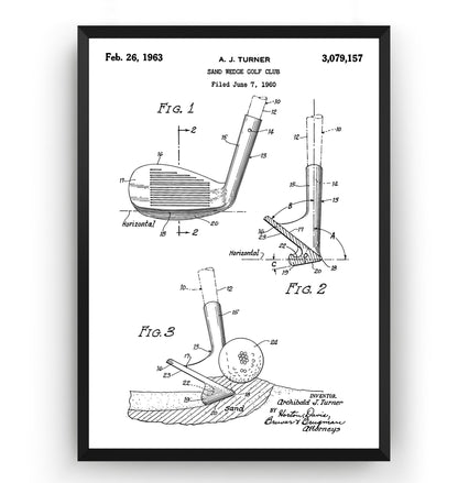 Golf Sand Wedge 1963 Patent Print - Magic Posters