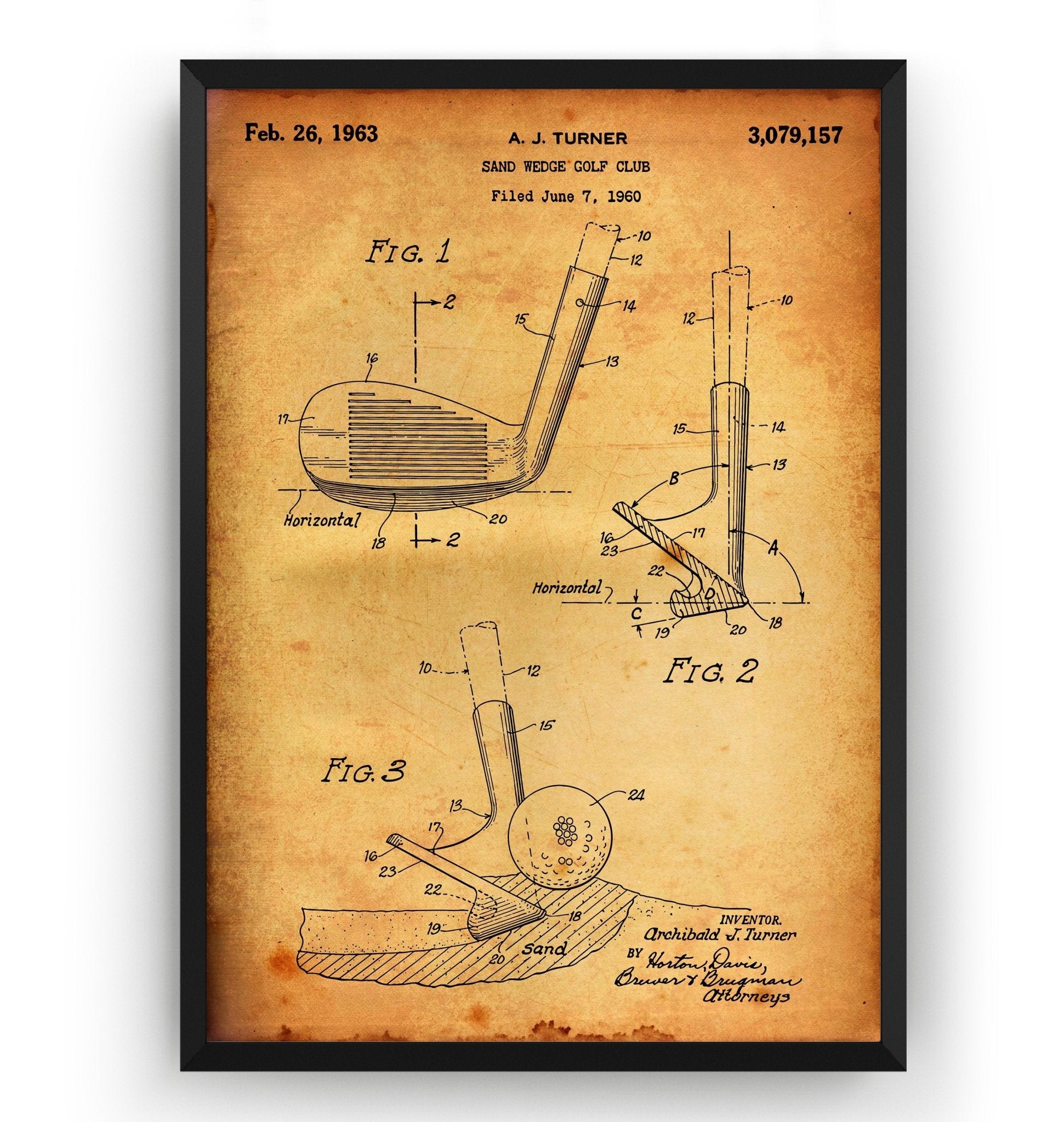 Golf Sand Wedge 1963 Patent Print - Magic Posters