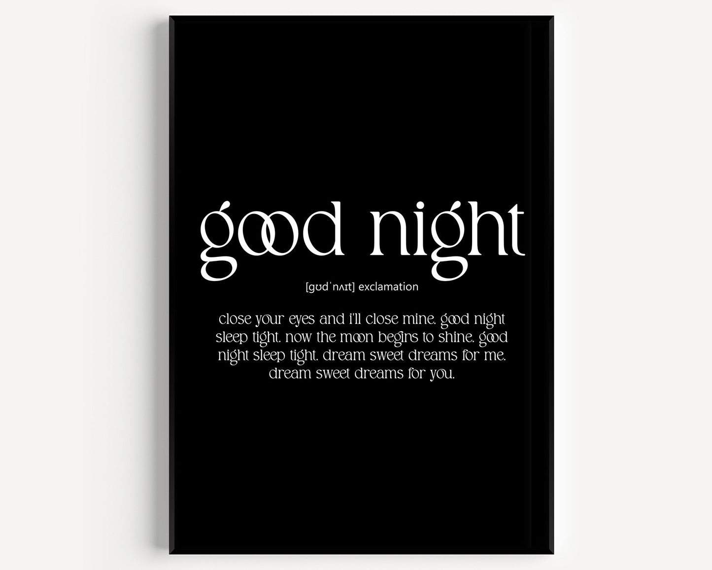 Good Night Definition Print - Magic Posters