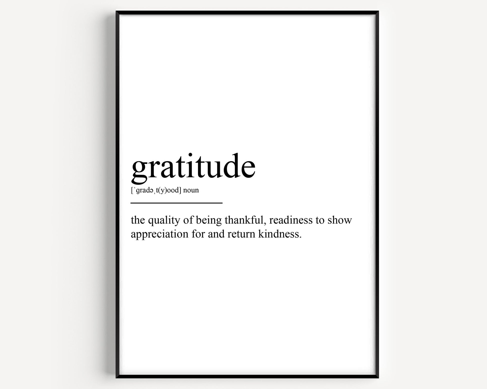 Gratitude Definition Print - Magic Posters