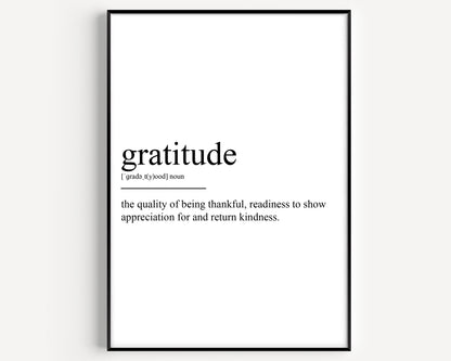 Gratitude Definition Print - Magic Posters