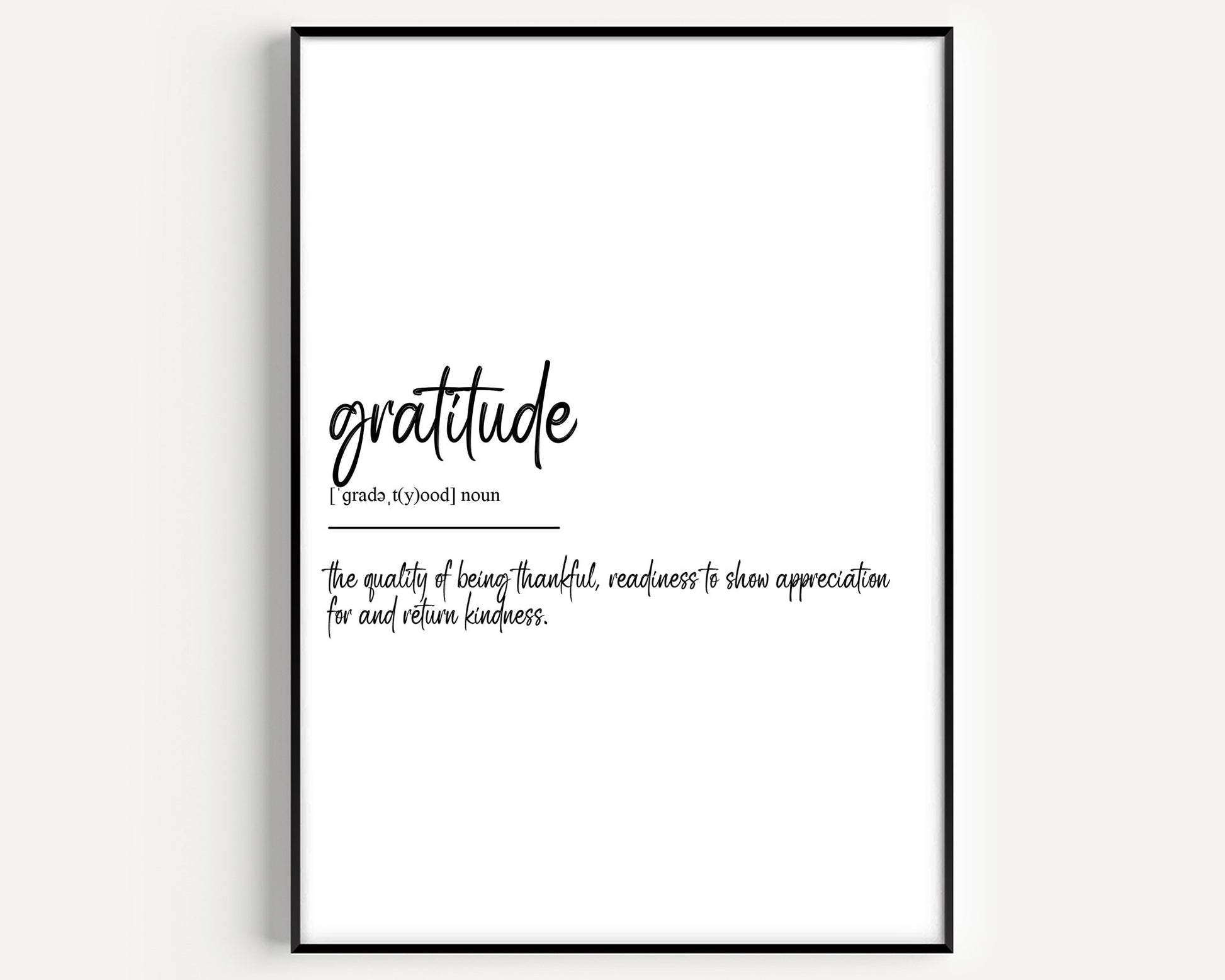 Gratitude Definition Print - Magic Posters