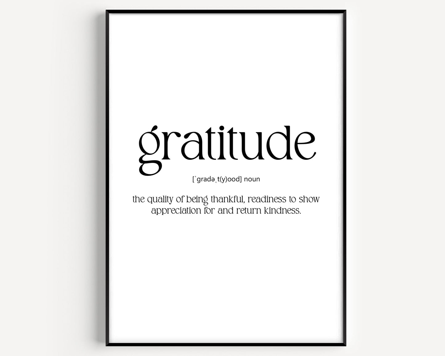 Gratitude Definition Print - Magic Posters