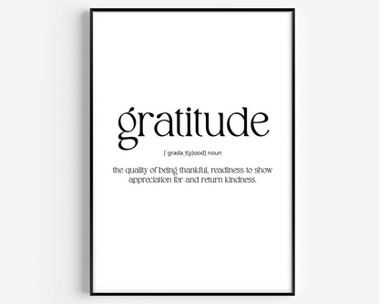 Gratitude Definition Print - Magic Posters