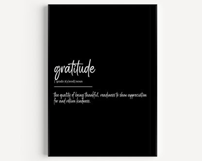 Gratitude Definition Print - Magic Posters