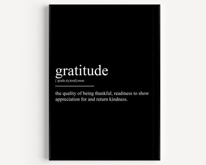 Gratitude Definition Print - Magic Posters