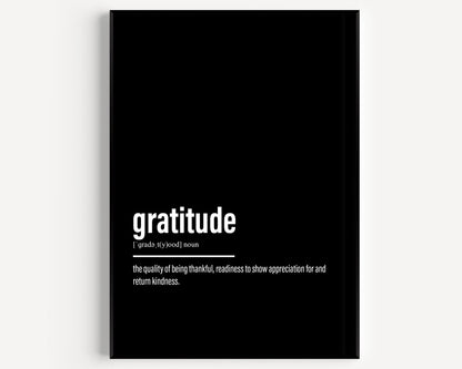 Gratitude Definition Print - Magic Posters