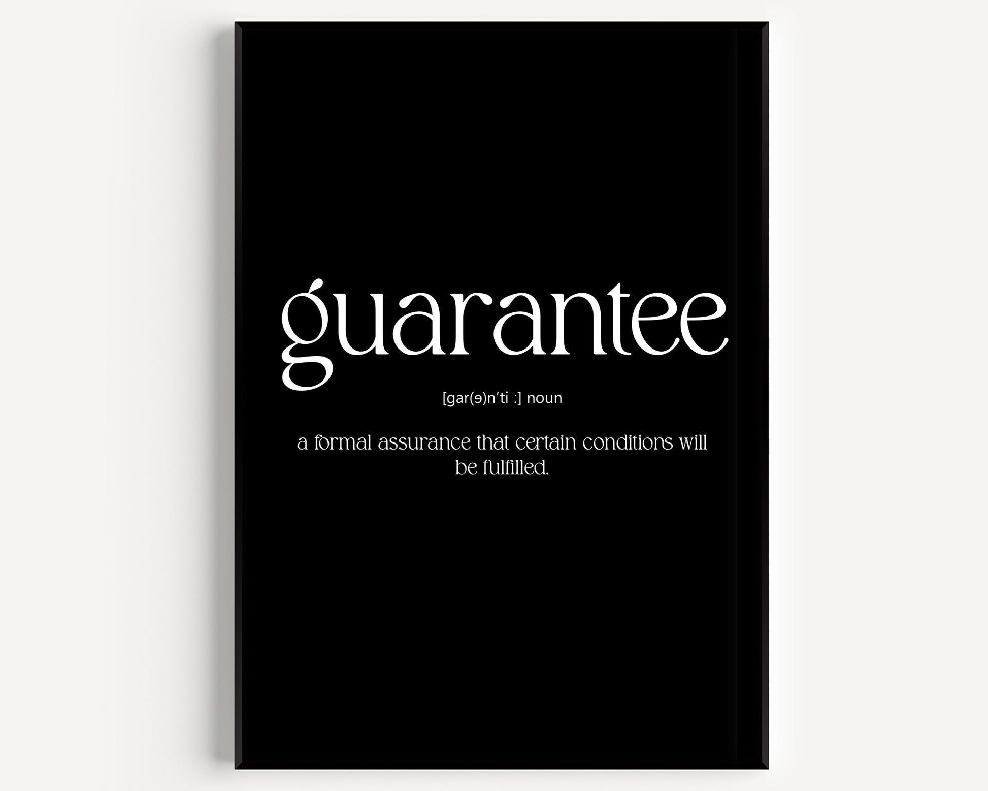 Guarantee Definition Print - Magic Posters