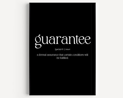 Guarantee Definition Print - Magic Posters