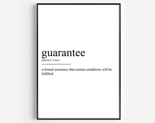 Guarantee Definition Print - Magic Posters