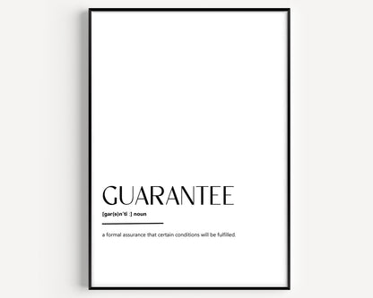 Guarantee Definition Print - Magic Posters