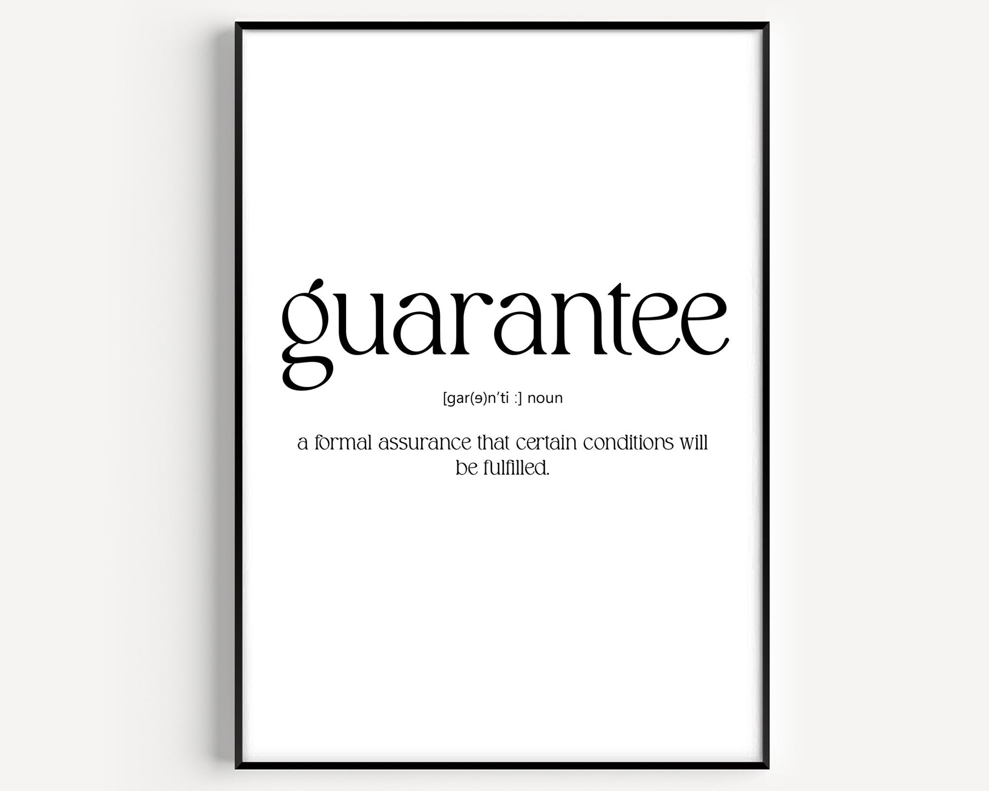 Guarantee Definition Print - Magic Posters