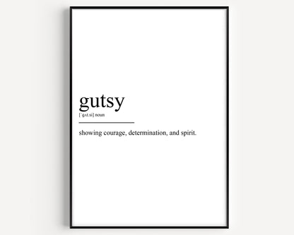 Gutsy Definition Print - Magic Posters