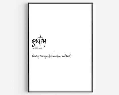 Gutsy Definition Print - Magic Posters