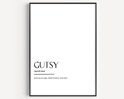 Gutsy Definition Print - Magic Posters