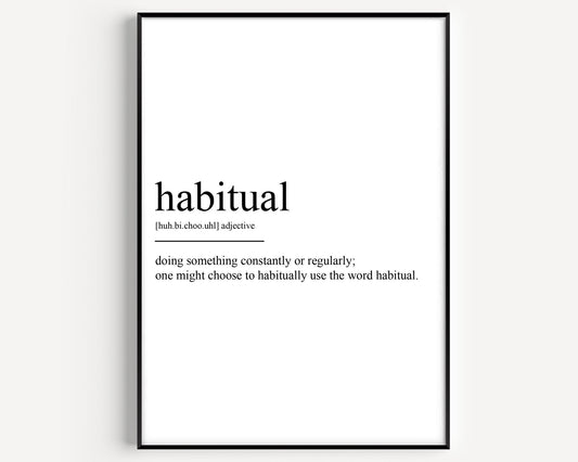 Habitual Definition Print - Magic Posters