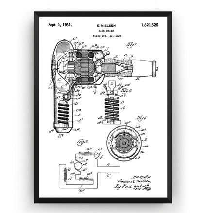 Hair Dryer 1931 Patent Print - Magic Posters