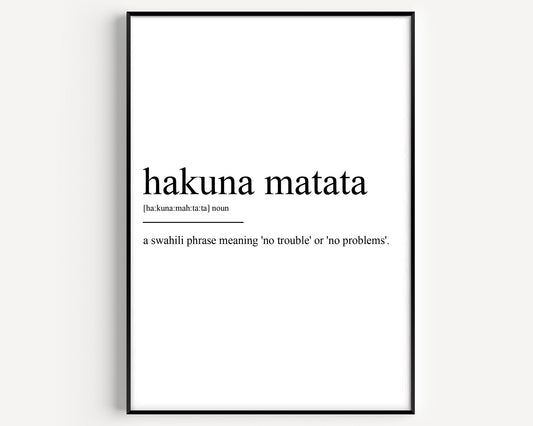 Hakuna Matata Definition Print - Magic Posters