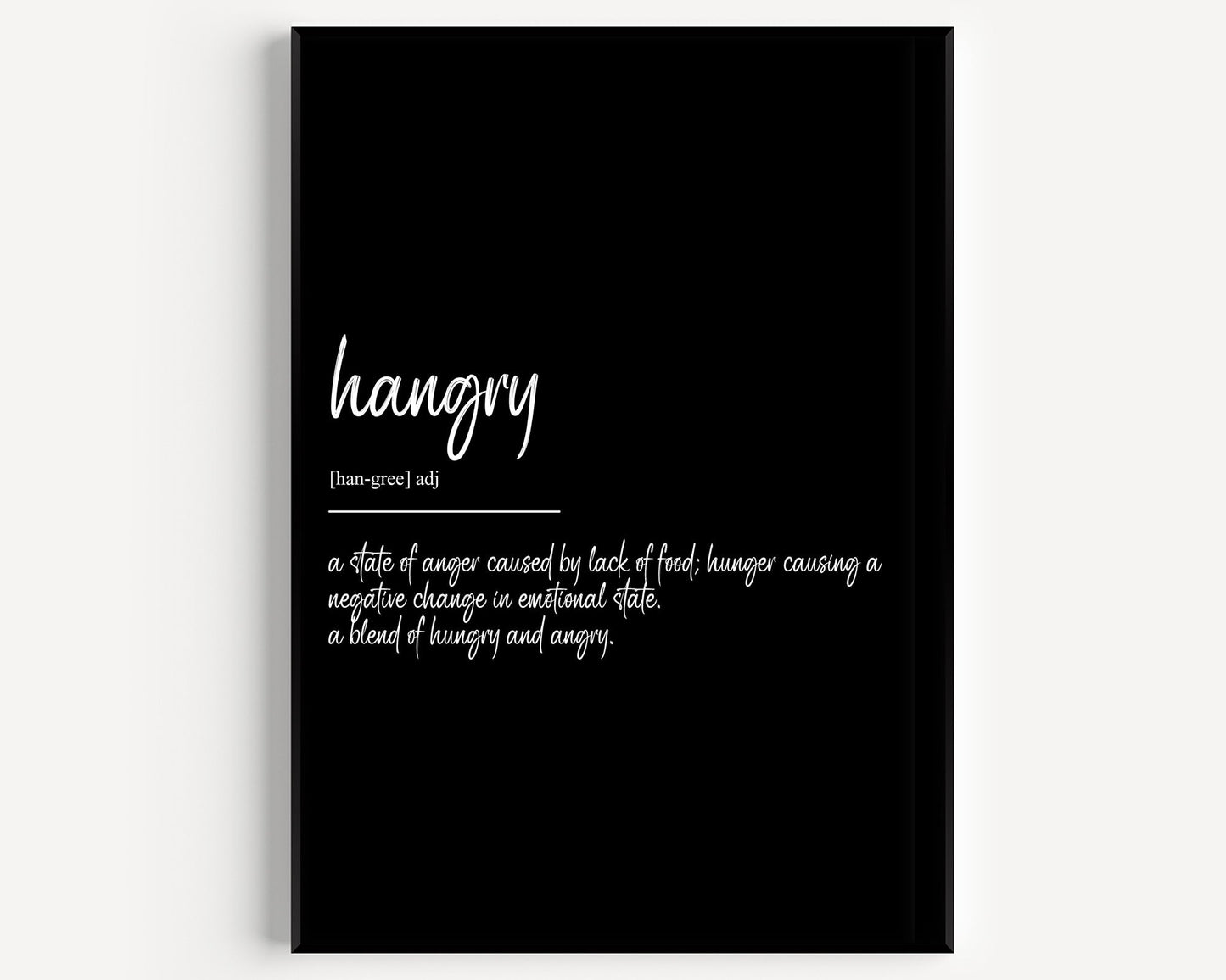 Hangry Definition Print - Magic Posters