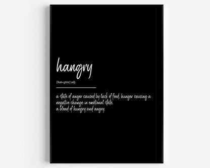 Hangry Definition Print - Magic Posters