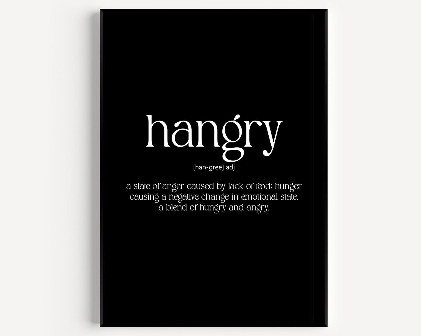 Hangry Definition Print - Magic Posters