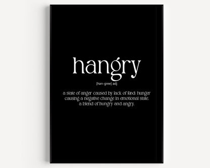 Hangry Definition Print - Magic Posters