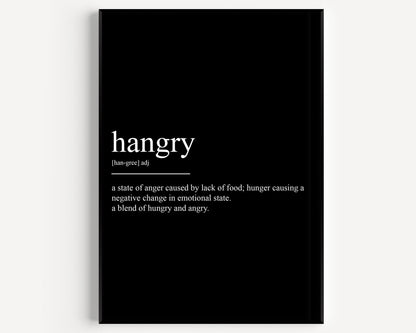 Hangry Definition Print - Magic Posters