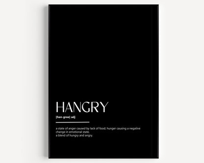 Hangry Definition Print - Magic Posters